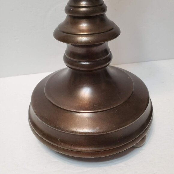 Havertys Bronze Metal Candle Holder, 18" Tall, Elegant Design Classic Pillar - Picture 2 of 5